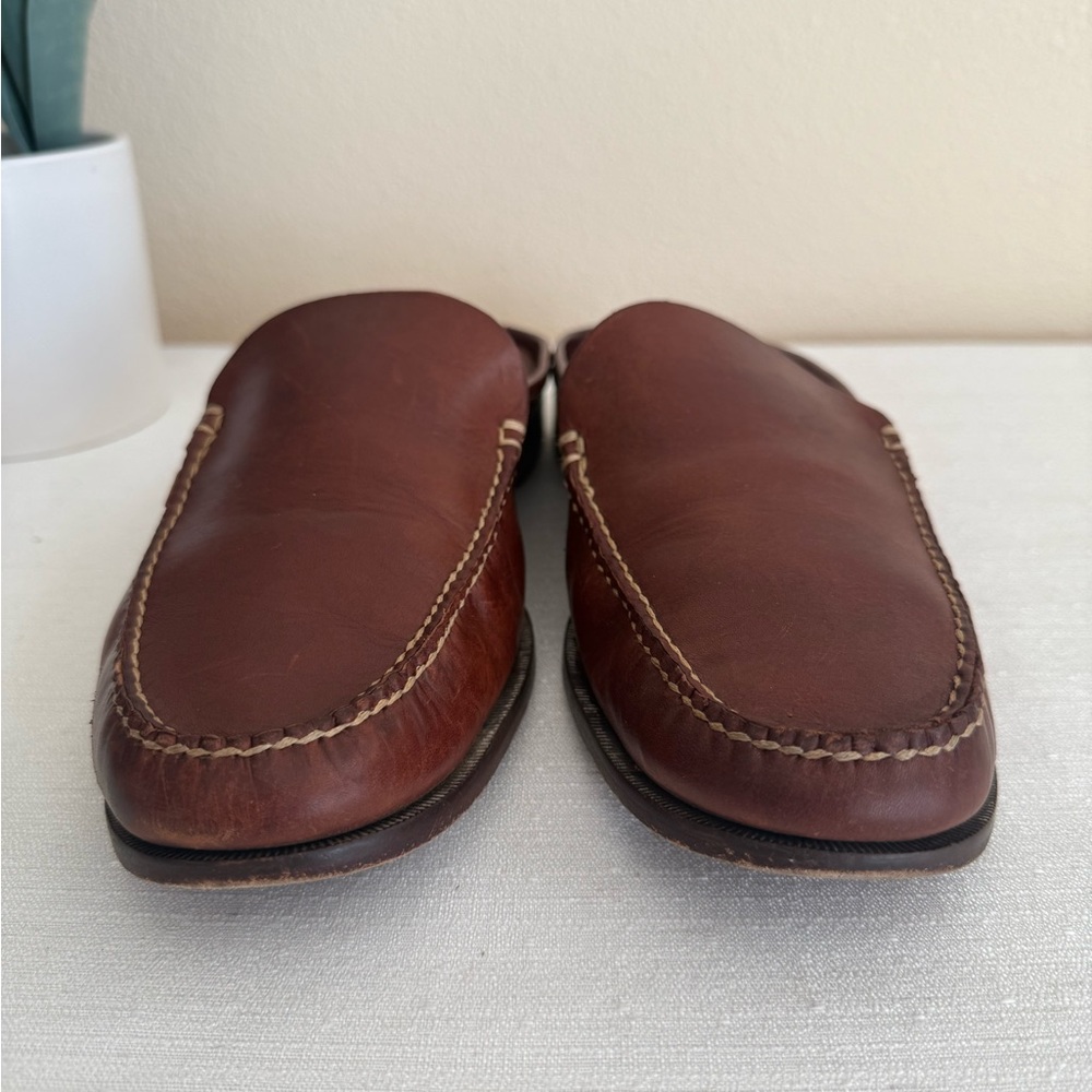 Cole Haan Rich Brown Leather Slip-On Loafer Mules - Picture 5 of 11